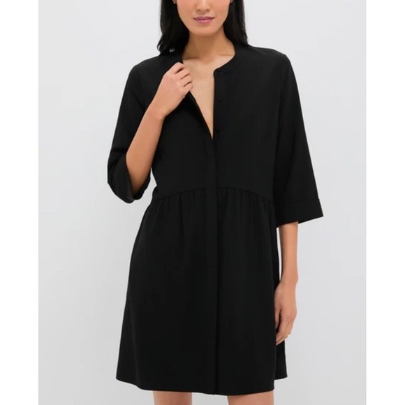 Tuckernuck Dresses & Skirts - Tuckernuck Royal Shirt Dress Women's XXS Black Stretch Crepe Mini $148 Y24227T